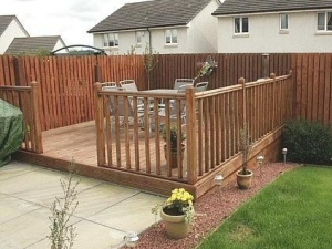 Photo - Garden decking, fencing and landscaping to the rear of a Blakcpool property