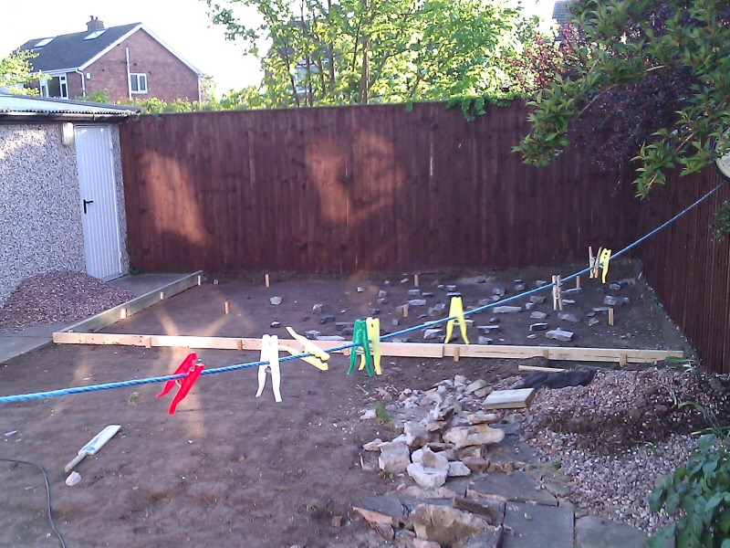 Photo - Outside Office (1 of 7) - Garden in the Blackpool area excavated in preparation for a log cabin to be used as an outside office. - Log Cabins - Home - © J C Joinery